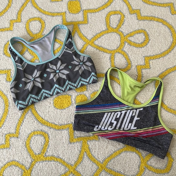 Set of 2 Justice Sports Bras. Sz S - Picture 1 of 7